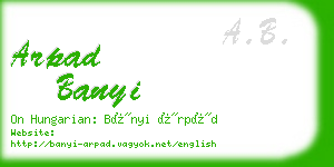 arpad banyi business card